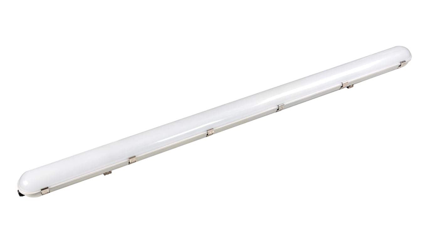 RS PRO 80 W LED Ceiling Light Batten, 100 → 277 V ac LED Non Corrosive Fitting, 1 Lamp, 1.5 m Long, IP65