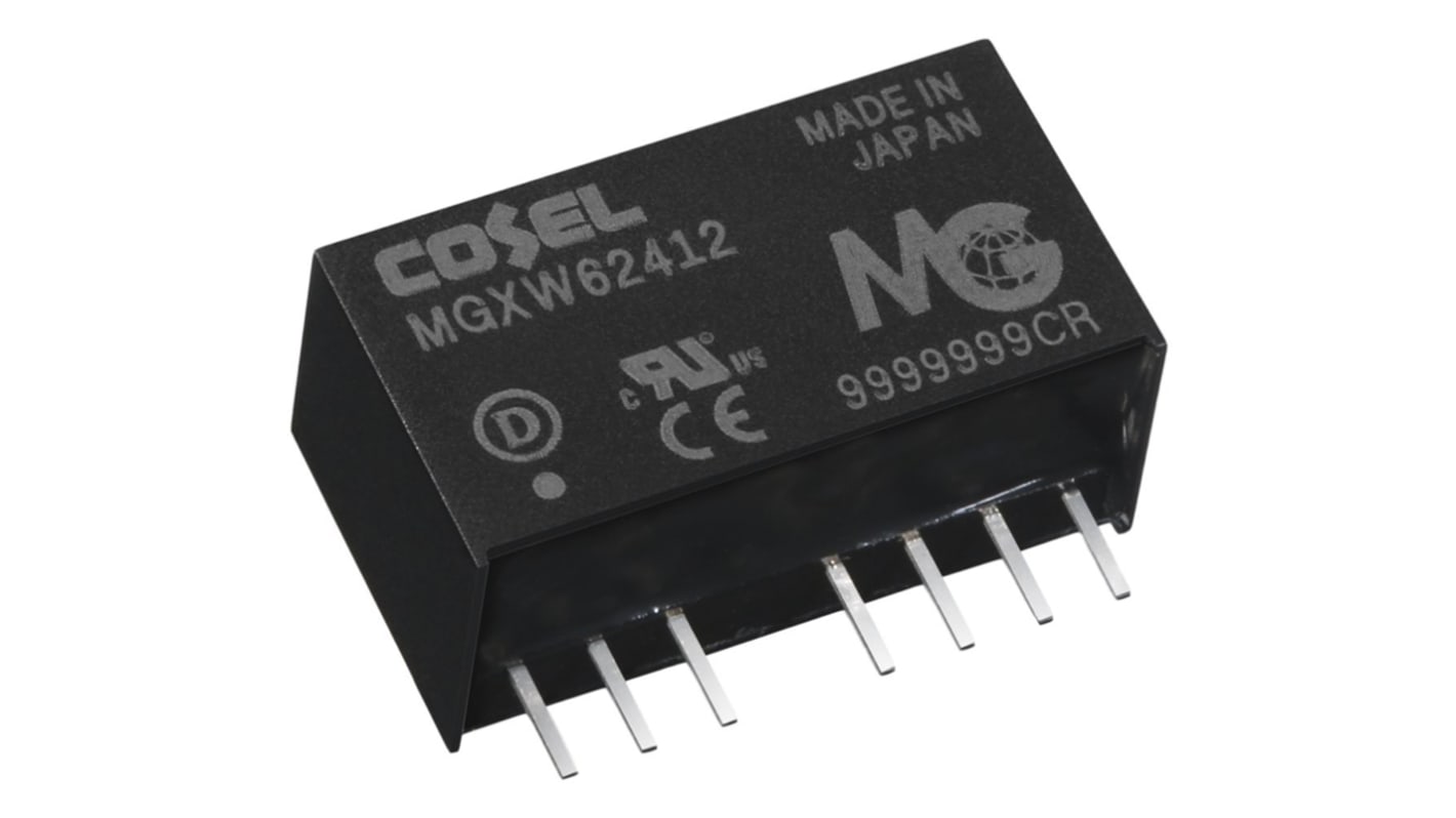 Cosel 隔离式DCDC转换器, 6 → 60 V 直流输入, ±15V 直流输出, 6W, 2路输出, MGXW6系列