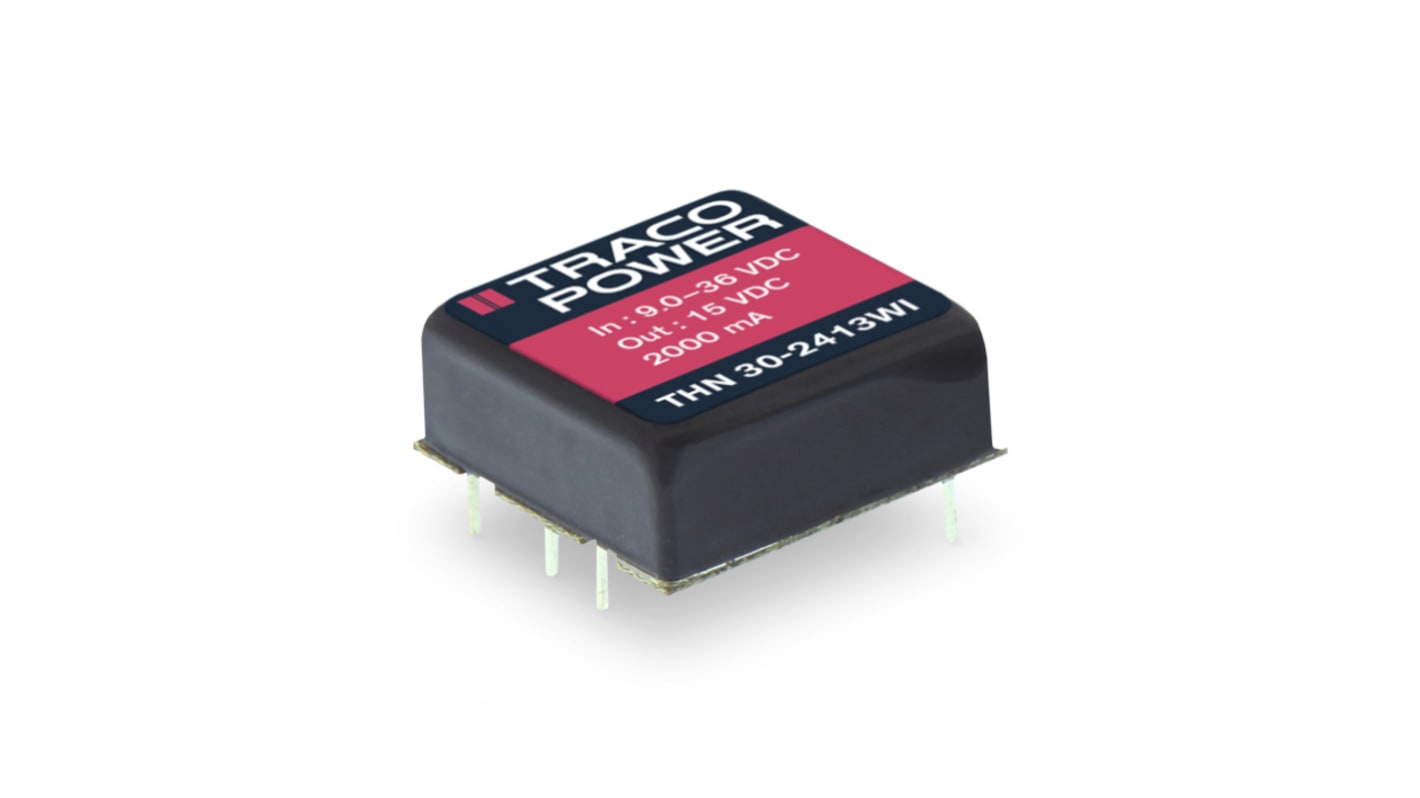 TRACOPOWER THN 30WI DC-DC Converter, 5V dc/ 6A Output, 9 → 36 V dc Input, 30W, Through Hole, +103°C Max Temp