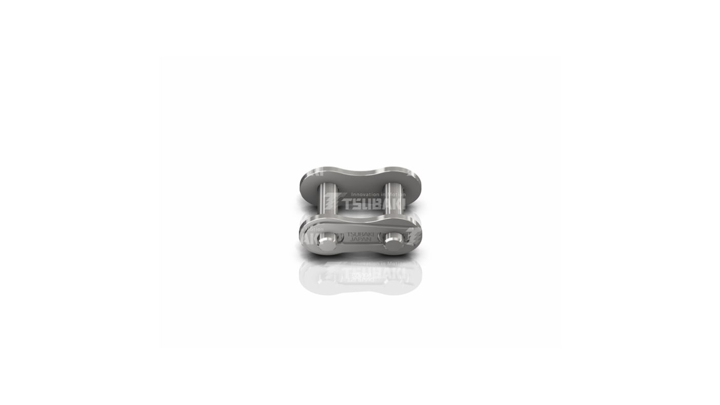 Eslabón de cadena de rodillos Tsubaki Acero inoxidable SUS304, tipo de cadena 16B-1