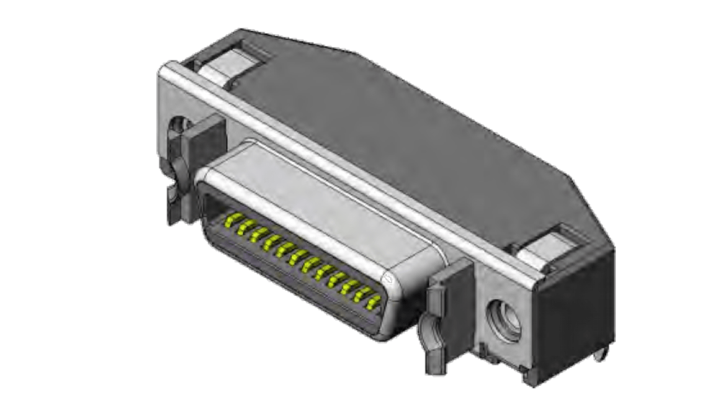 JAE DF02 26 Way Right Angle Through Hole D-sub Connector Socket, 1.27mm Pitch