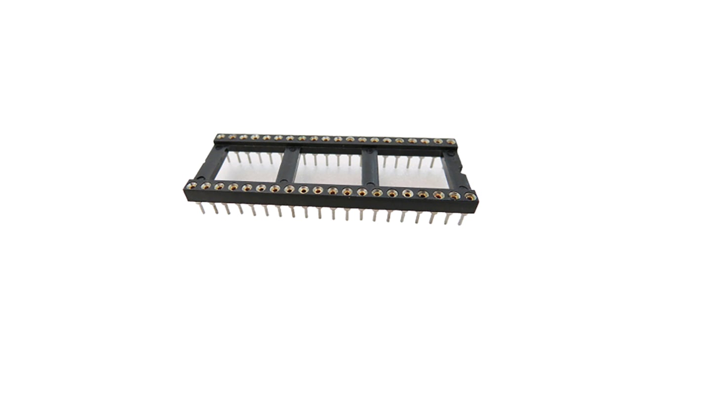 RS PRO 2.54mm Pitch 40 Way, Through Hole Turned Pin IC Dip Socket, 3A