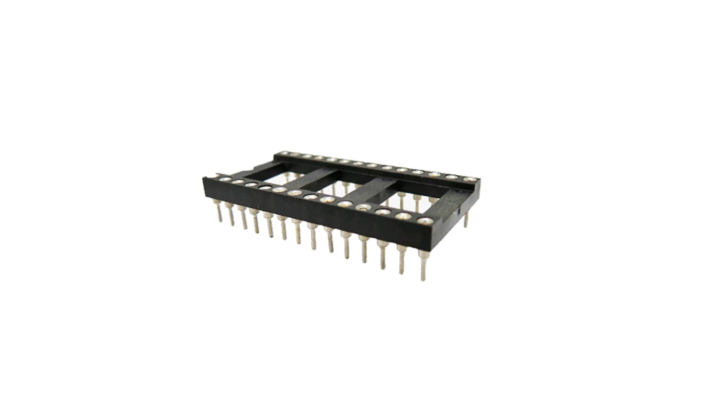 RS PRO 2.54mm Pitch 28 Way, Through Hole Turned Pin IC Dip Socket, 3A