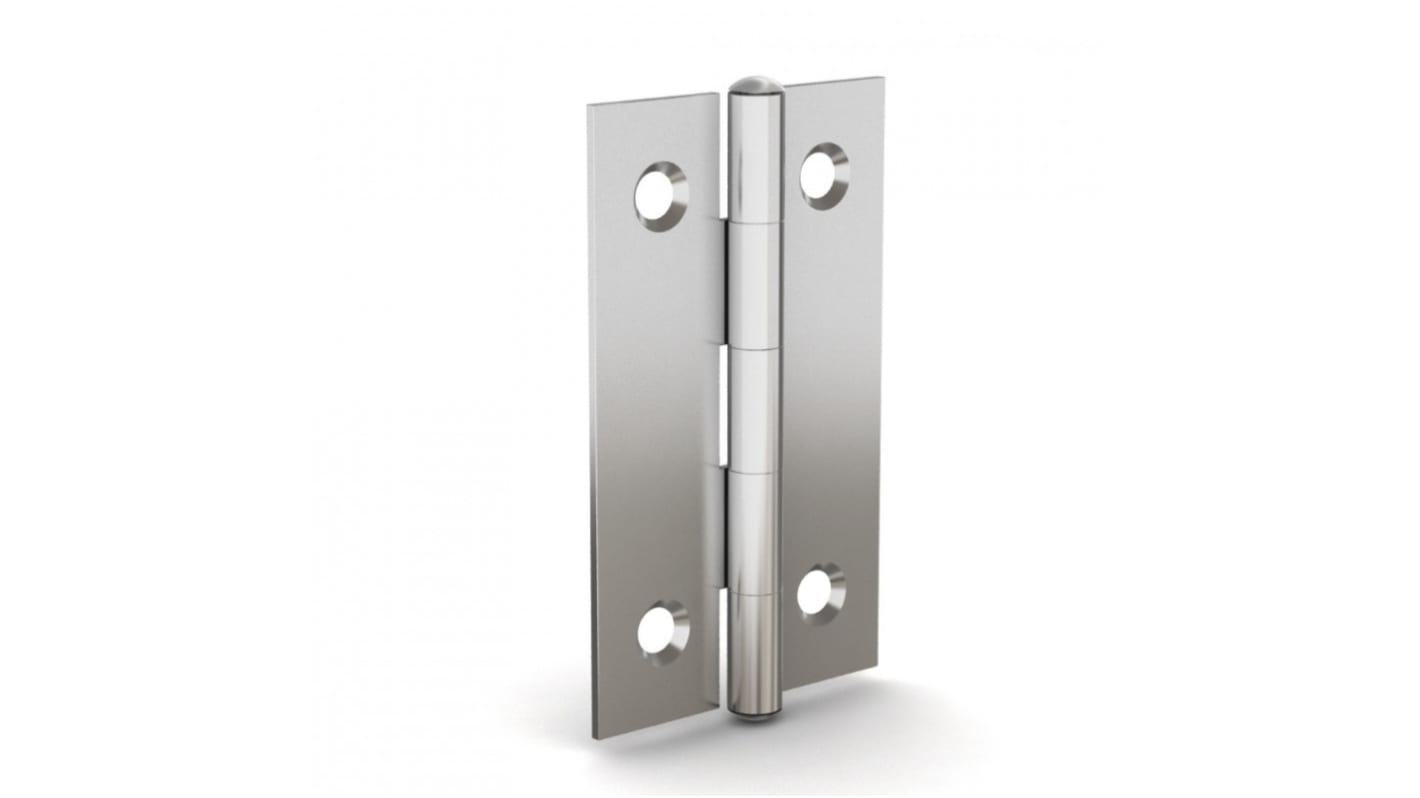 Pinet Stainless Steel Butt Hinge, Rivet Fixing, 50mm x 30mm x 1mm