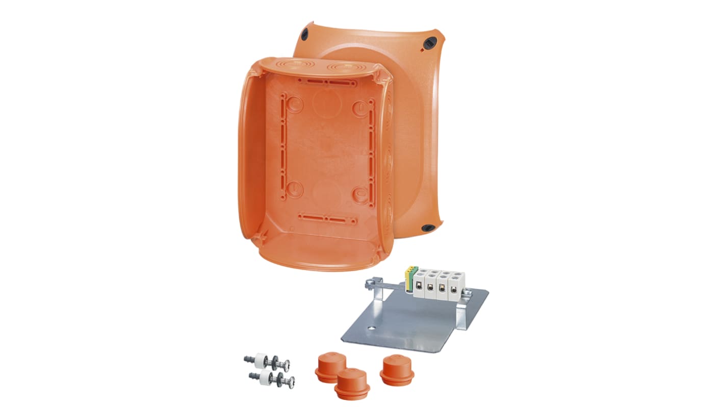 HENSEL Orange Polycarbonate Junction Box, IP65, IP66, 5 Terminals, 155 x 92 x 210mm