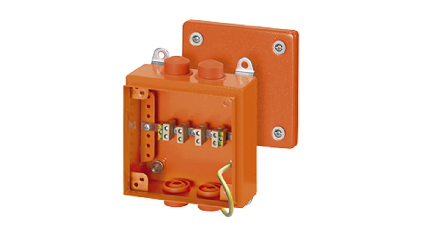 HENSEL Orange Steel Junction Box, IP66, 5 Terminals, 150 x 89 x 150mm