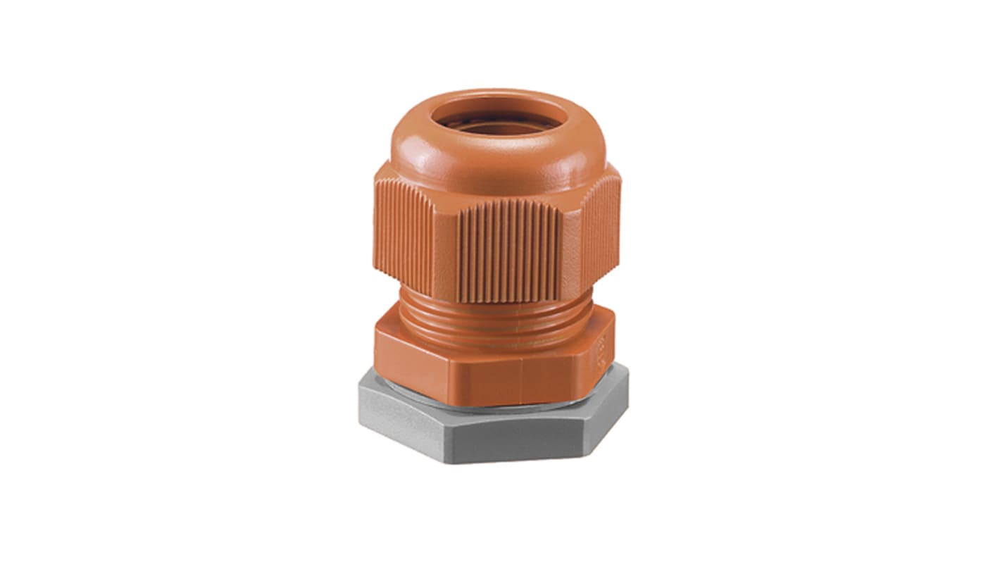 HENSEL Orange Polyamide Cable Gland, M32 Thread, 15mm Min, 21mm Max, IP66