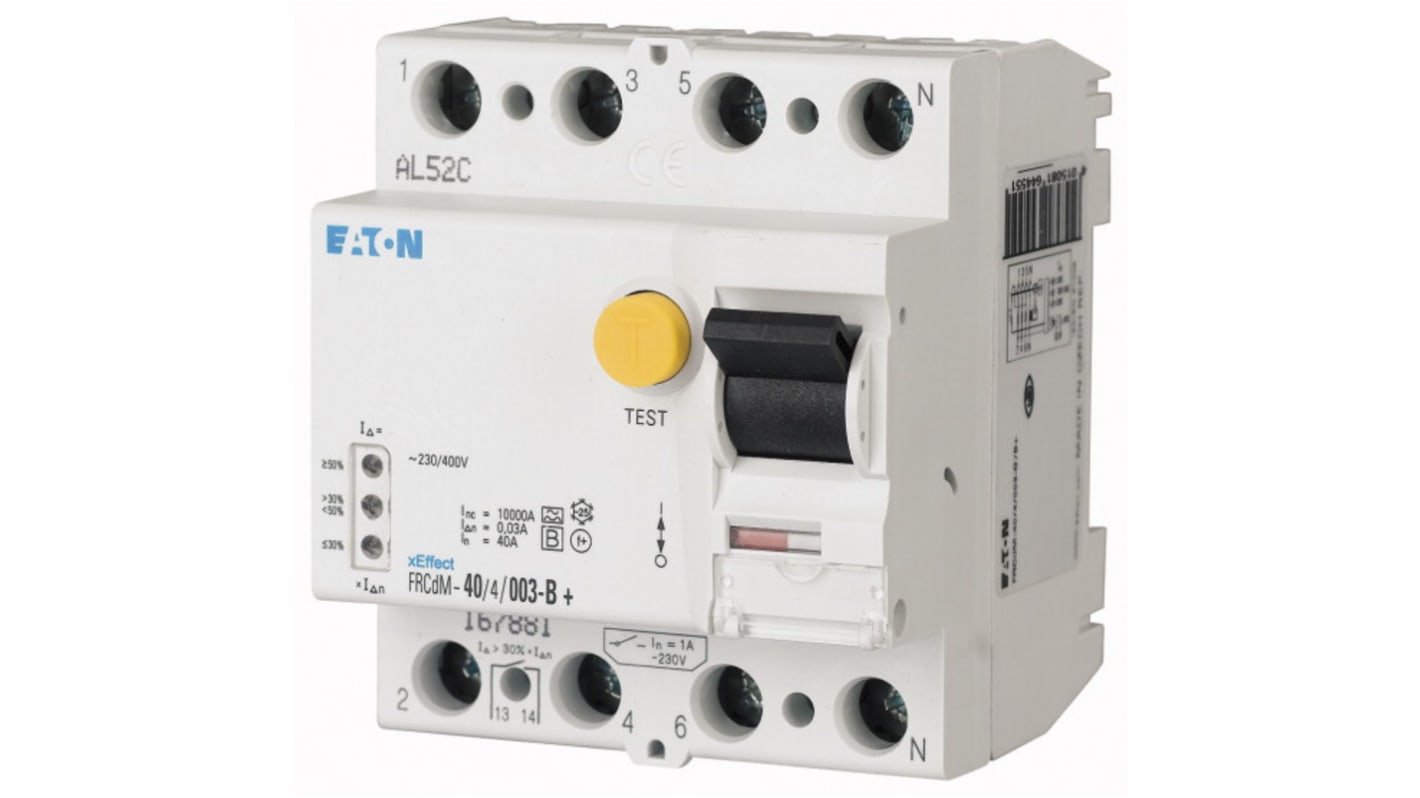 RCCB Eaton, 40A Tipo B, 4 Polos, 30mA B FRCdM 240/415V ac