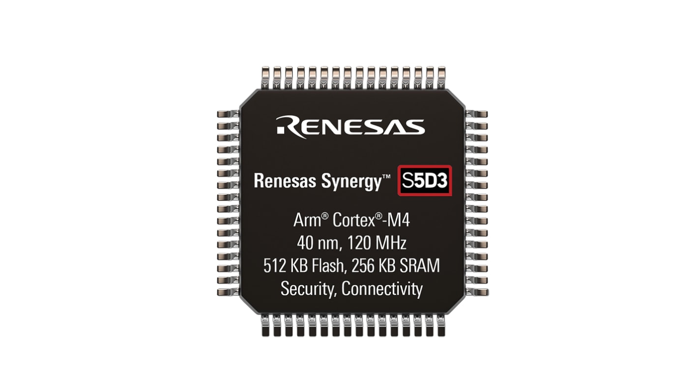 Renesas Electronics, 32bit ARM Cortex M4, S5D3 Microcontroller, 120MHz, 512 kB Flash, 100-Pin LQFP