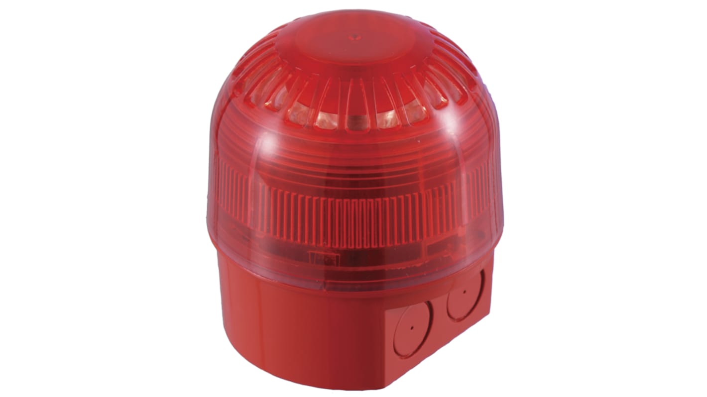 Segnalatore acustico e luminoso Klaxon, Rosso, 17 → 60 V c.c., 106dB a 1 m, IP21