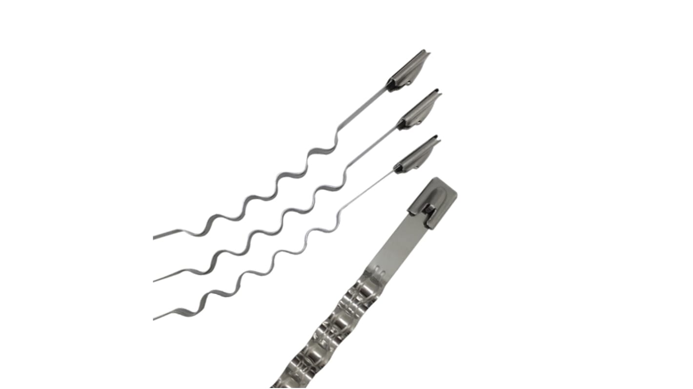 RS PRO Cable Tie, Zig Zag, 100mm x 4.6 mm 316 Stainless Steel