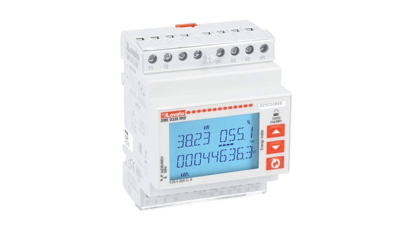 Contatore di energia Lovato, DME, 3 fasi, display LCD
