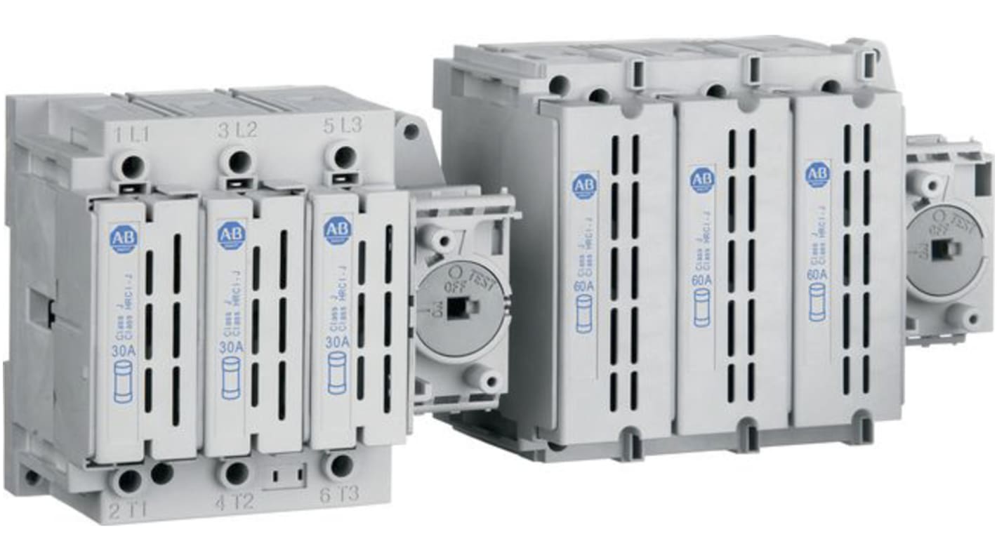 Interrupteur-sectionneur Allen Bradley Guardmaster 194R, 3P, 60A, 250 V dc, 600V c.a.