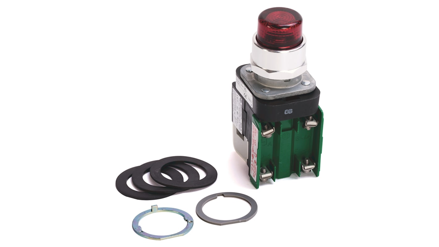 Allen Bradley 800T Series Red Illuminated Momentary Push Button Head, 30mm Cutout, IP67, IP69K