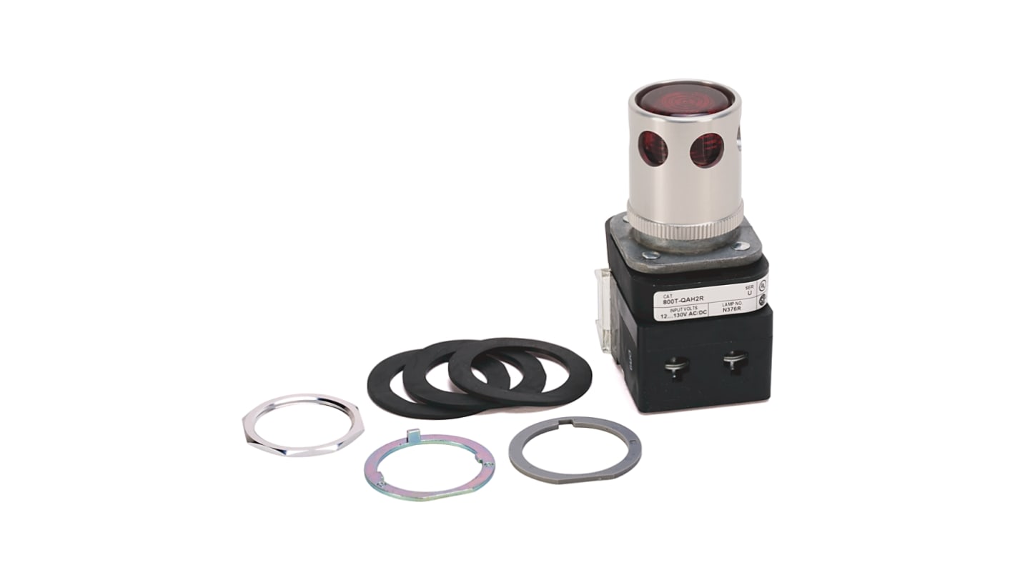 Allen Bradley 800T Series Red Illuminated Momentary Push Button Head, 30mm Cutout, IP67, IP69K