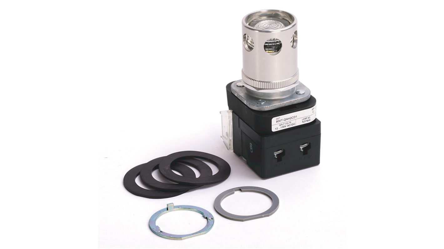 Allen Bradley 800T Series Clear Illuminated Momentary Push Button Head, 30mm Cutout, IP67, IP69K