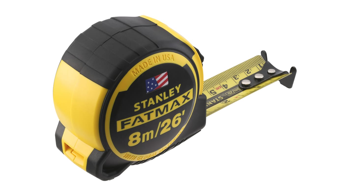 Cinta métrica Stanley FMHT0 de 8m, anchura 32 mm con sistemas imperial y métrico