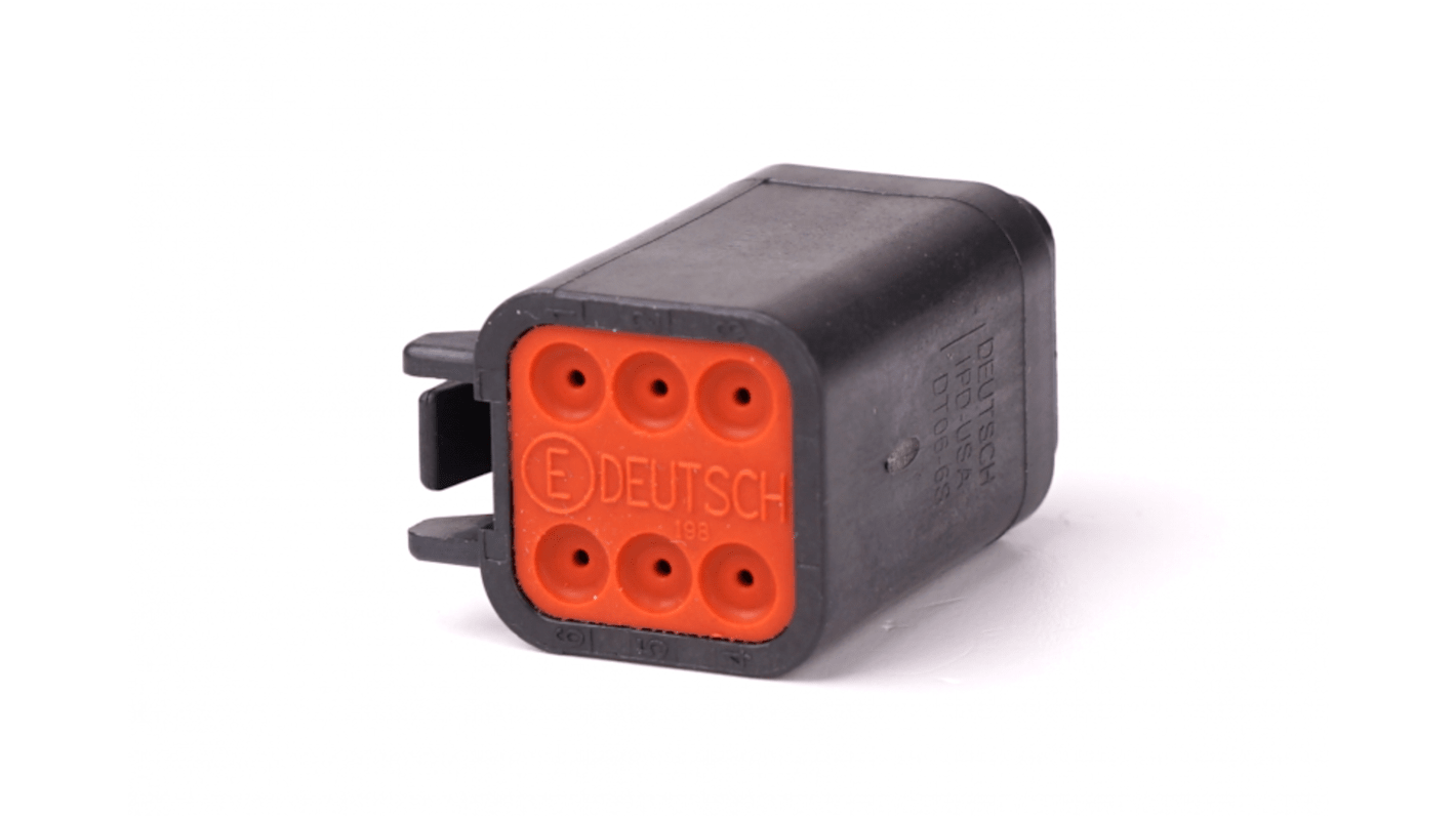 Deutsch, DT Automotive Connector Plug Black 6 Way DT06-6S-CE06