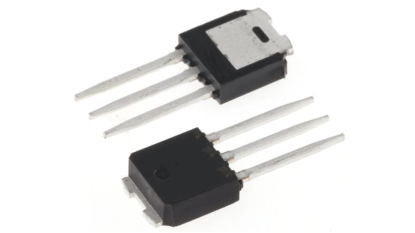 Transistor, MJD44H11-1G, NPN 8 A 80 V dc DPAK (TO-252), 3 + Tab pines, 1 MHz, Simple