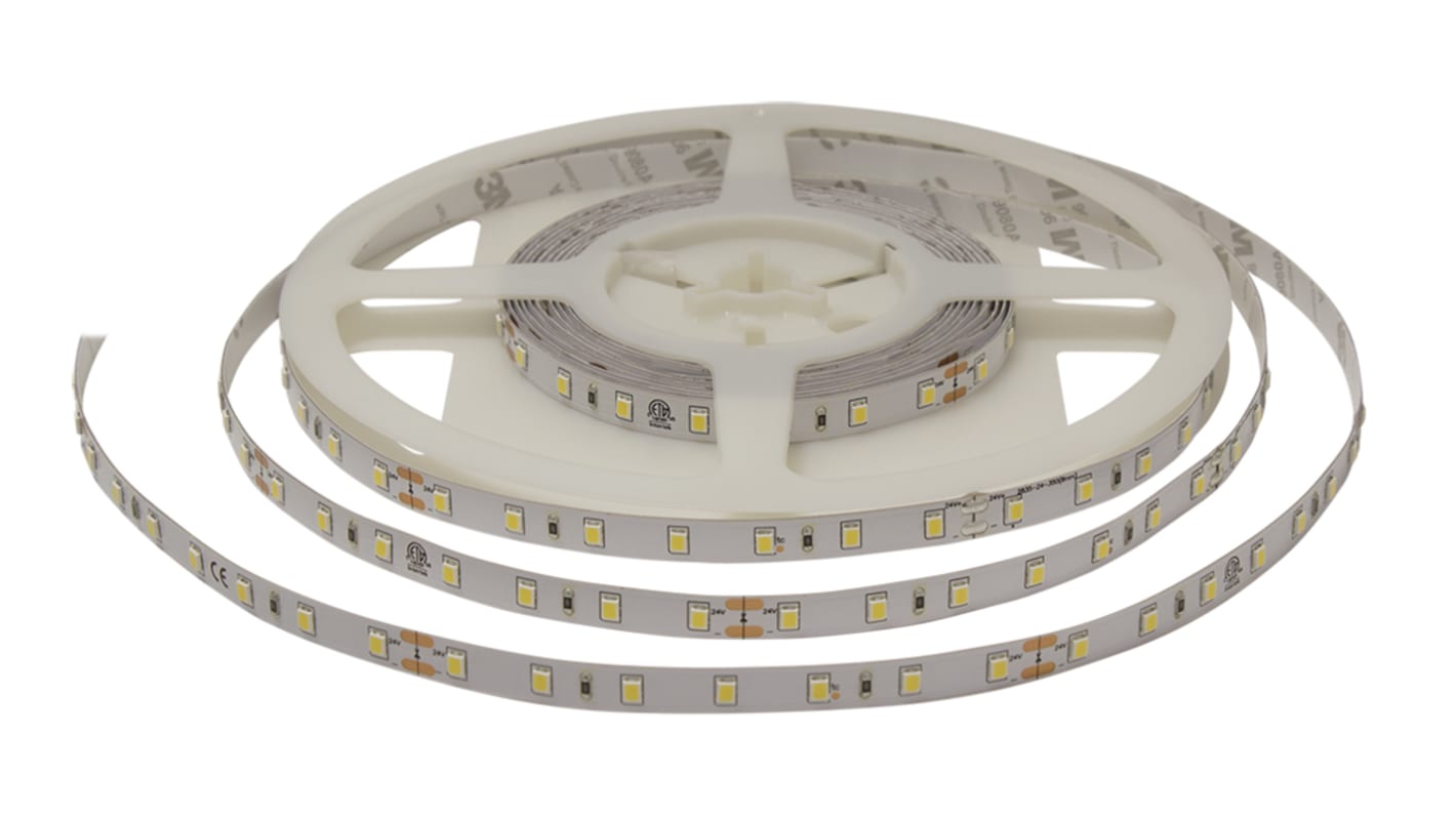 LED pásky, počet diod LED/metr: 70, rozteč diod LED: 14.28mm, 2500K, Bílá, délka pásky: 5m, 24V dc, napájení na