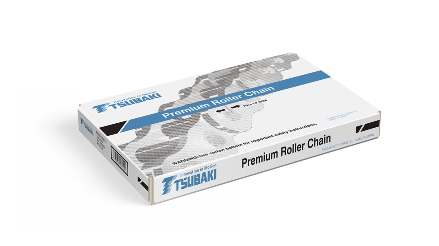 Chaîne à rouleaux Simple en Acier carbone Tsubaki 60-1, pas 19.05mm, longueur 3.05m