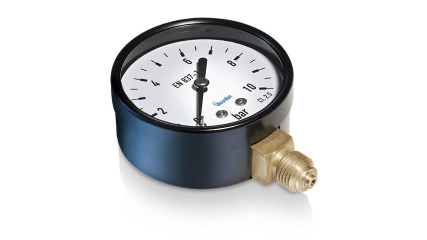 Bourdon Analogue Pressure Gauge 0bar Bottom Entry 40mm Outside Diameter