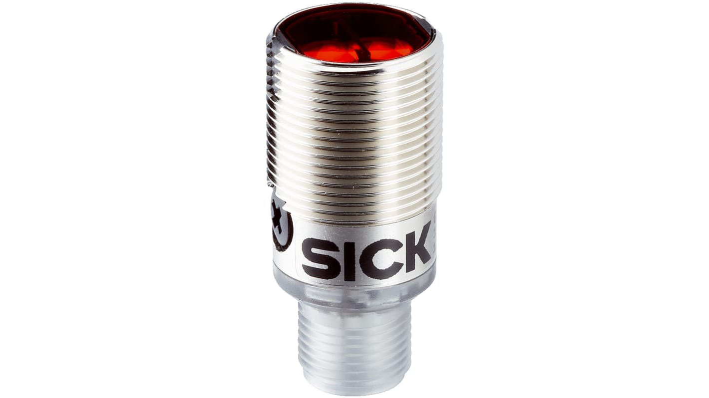 Rs-Online Sensore fotoelettrico Cilindrico SICK a diffusione rilevamento 10 mm → 400 mm uscita PNP
