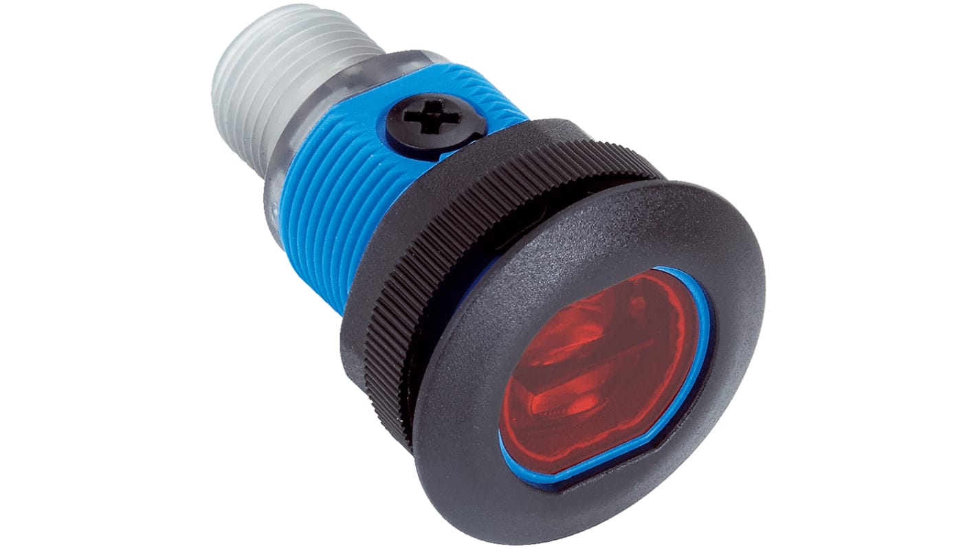 Rs-Online Sensore fotoelettrico Cilindrico SICK a soppressione di sfondo rilevamento 20 mm → 150 mm uscita PNP