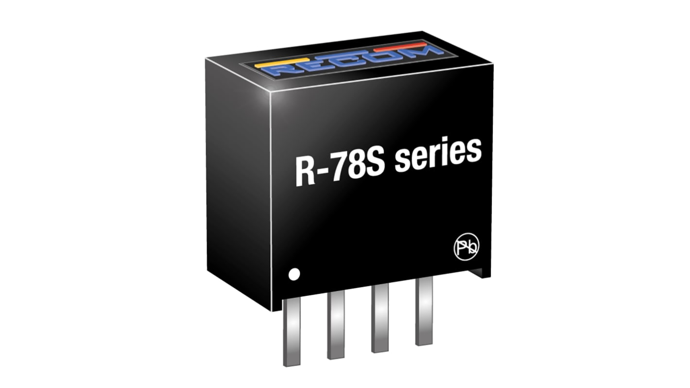 Regolatore switching Recom, ingresso 0.65 → 1.3V cc, uscita 1.8V cc, 100mA