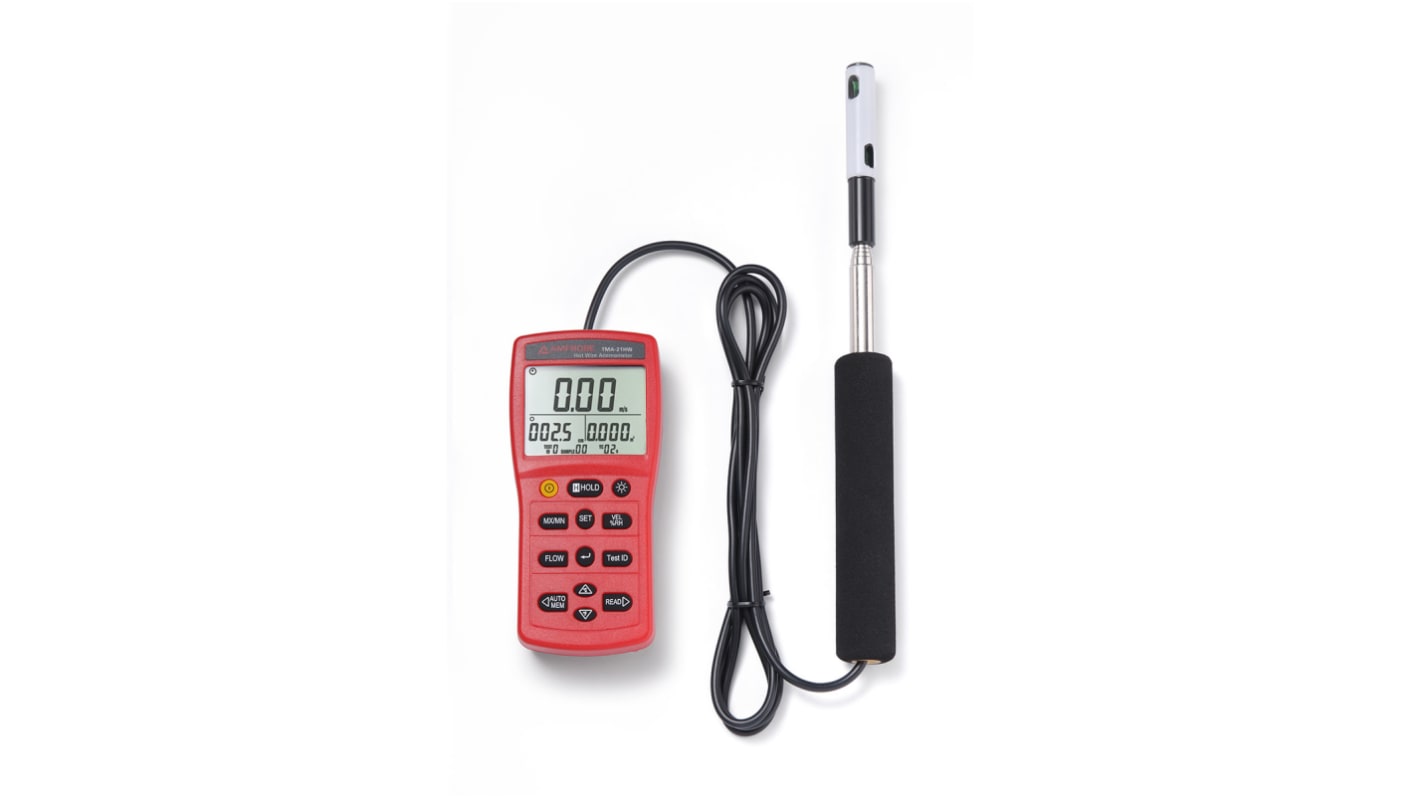 Beha-Amprobe TMA-21HW Hotwire Anemometer, 30m/s Max, Measures Air Flow, Air Velocity, Humidity, Temperature