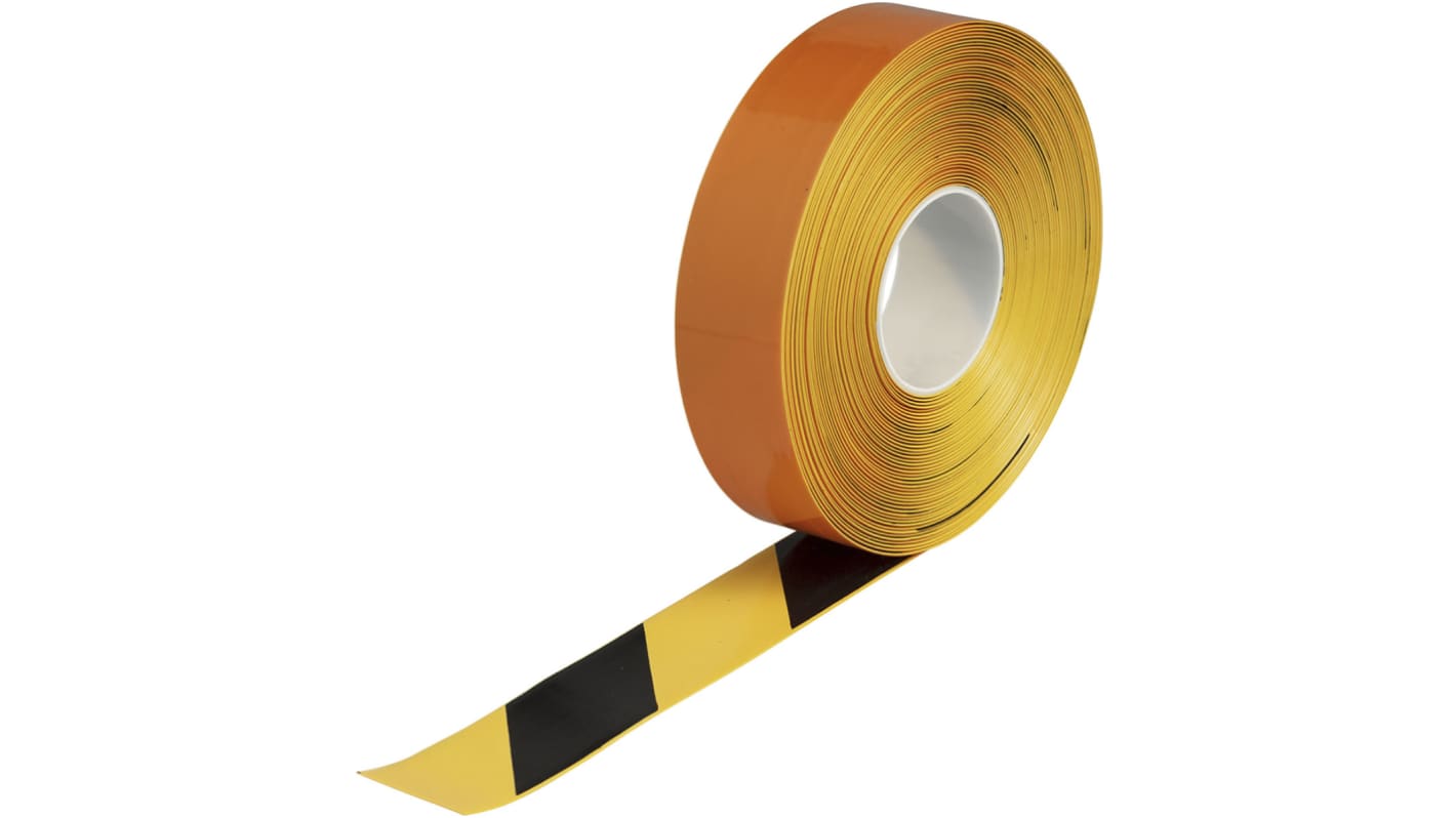 Brady Black/Yellow Vinyl 30.48m Lane Marking Tape, 1.27mm Thickness