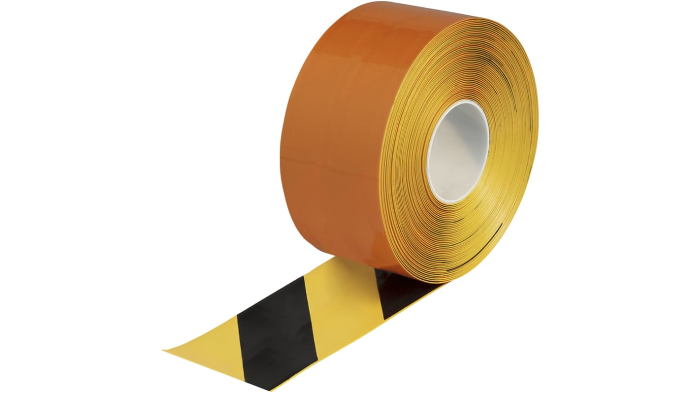 Brady Black/Yellow Vinyl 30.48m Lane Marking Tape, 1.27mm Thickness