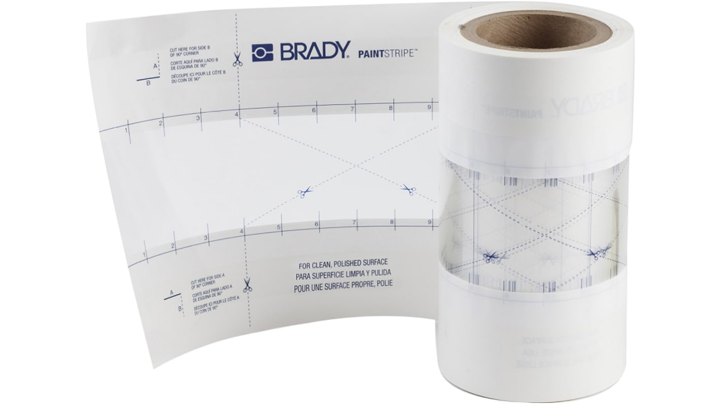 Brady Polypropylen Schablone Typ Bodenmarkierungsband, Stärke 0.173mm, 76.2mm x 30.5m