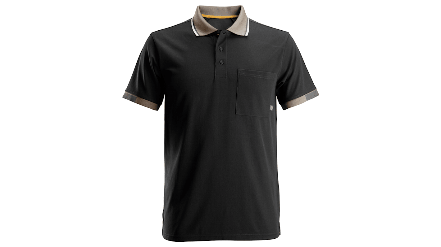 Snickers Black Polyester Short Sleeve T-Shirt, UK- M