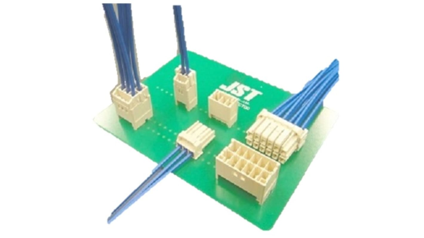 JST BNI Series Through Hole PCB Header, 10 Contact(s), 3.3mm Pitch, 2 Row(s), Shrouded