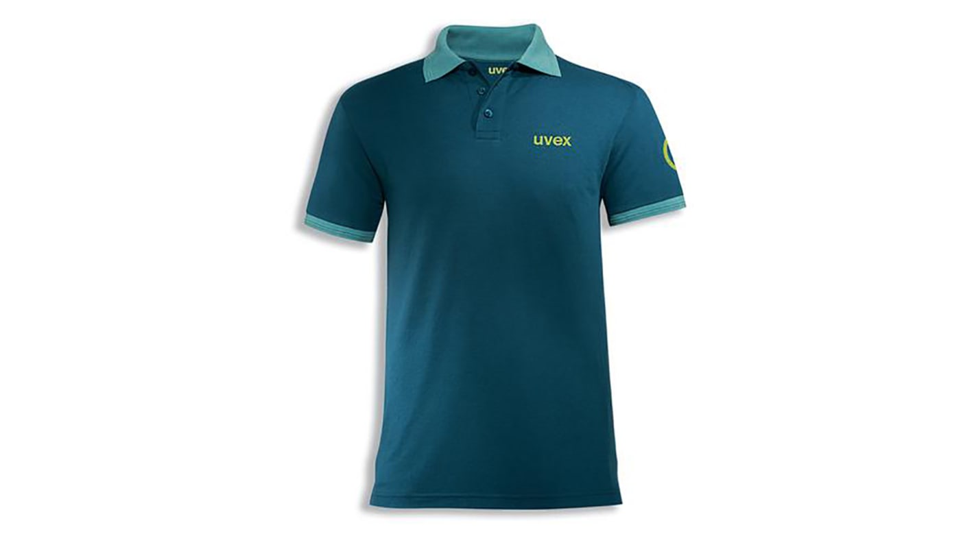 Uvex Collection 26 Petrol blue Polyester, Tencel Polo Shirt, UK- L, EUR- L