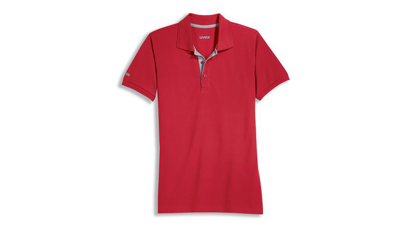 Uvex 8916 Red Polyester, Tencel Polo Shirt, UK- S, EUR- S