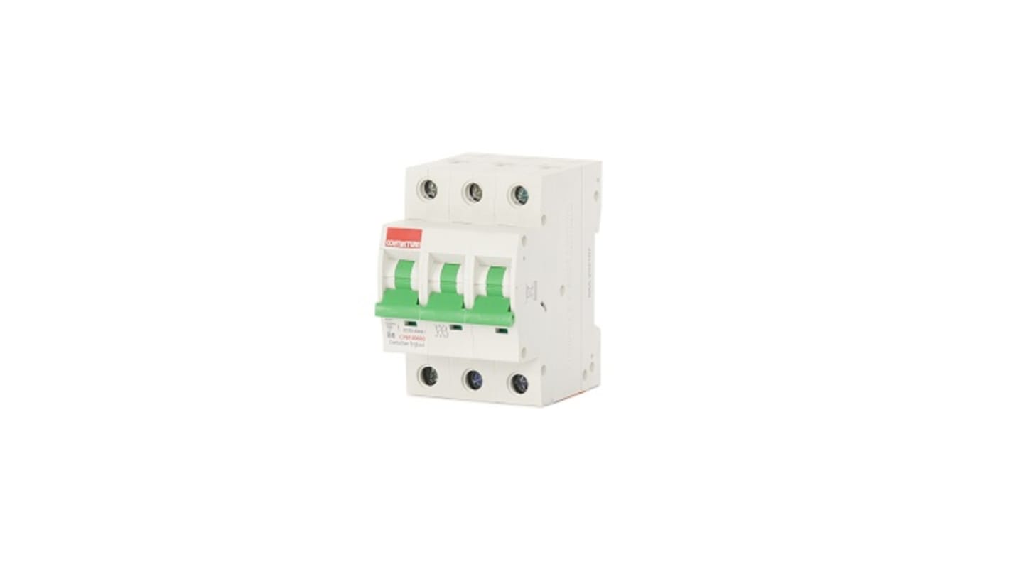 Contactum MCB, 3P, 6A Curve B, 415V AC, 10 kA Breaking Capacity