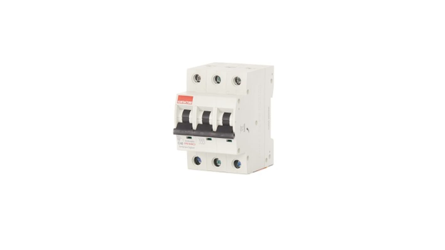 Contactum MCB, 3P, 40A Curve C, 415V AC, 10 kA Breaking Capacity