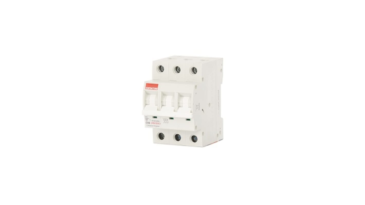 Contactum MCB, 3P, 50A Curve C, 415V AC, 10 kA Breaking Capacity