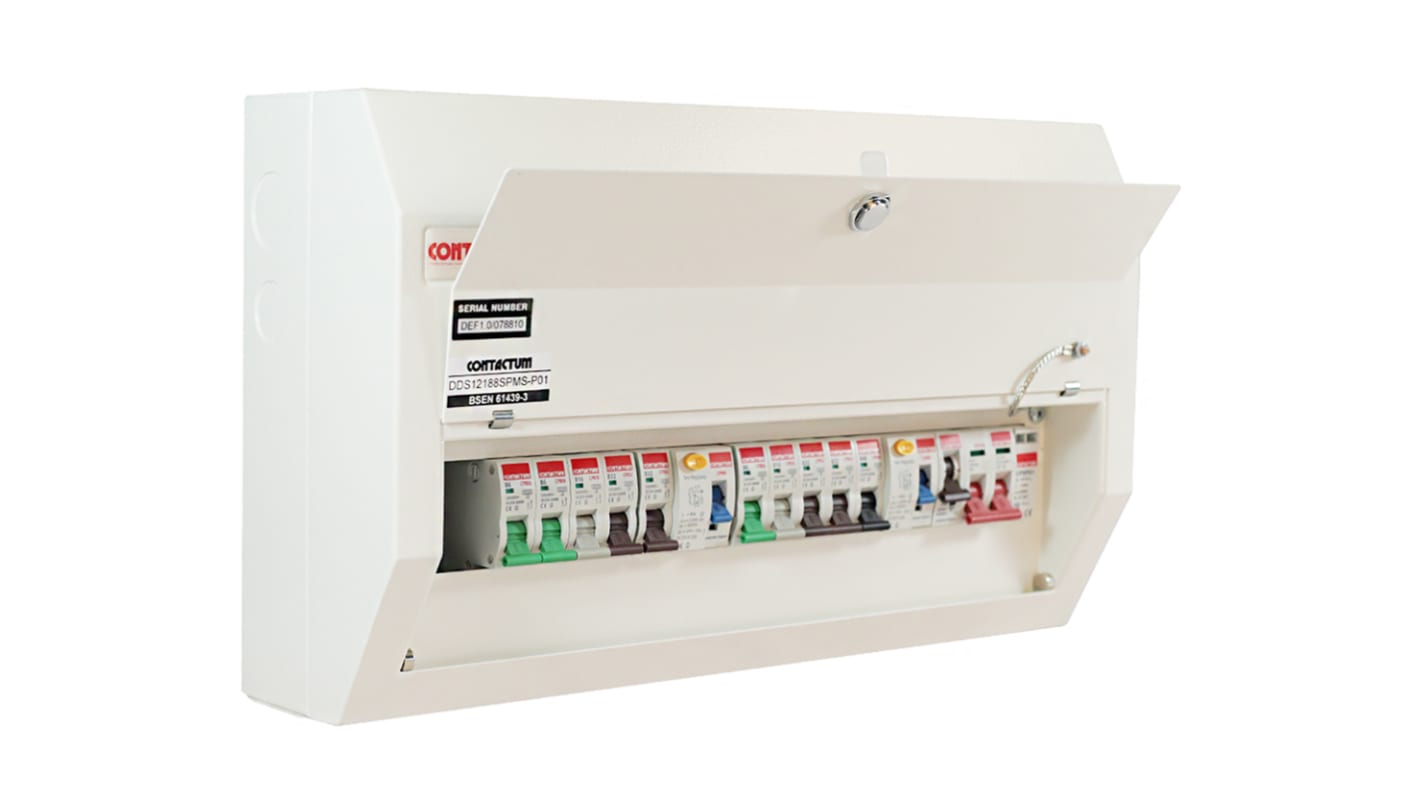 Contactum 12 Way Steel Consumer Unit, 100A Defender