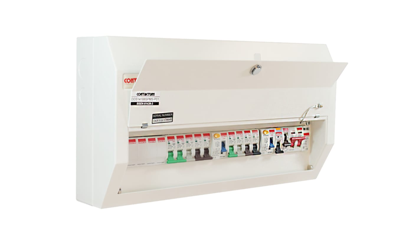 Contactum 14 Way Steel Consumer Unit, 100A Defender