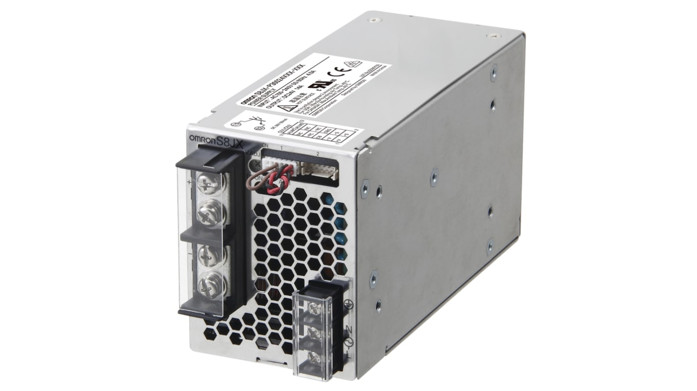 Omron S8JX-P Switched Mode DIN Rail Power Supply, 100 → 240V ac ac Input, 24V dc dc Output, 16.5A Output, 300W