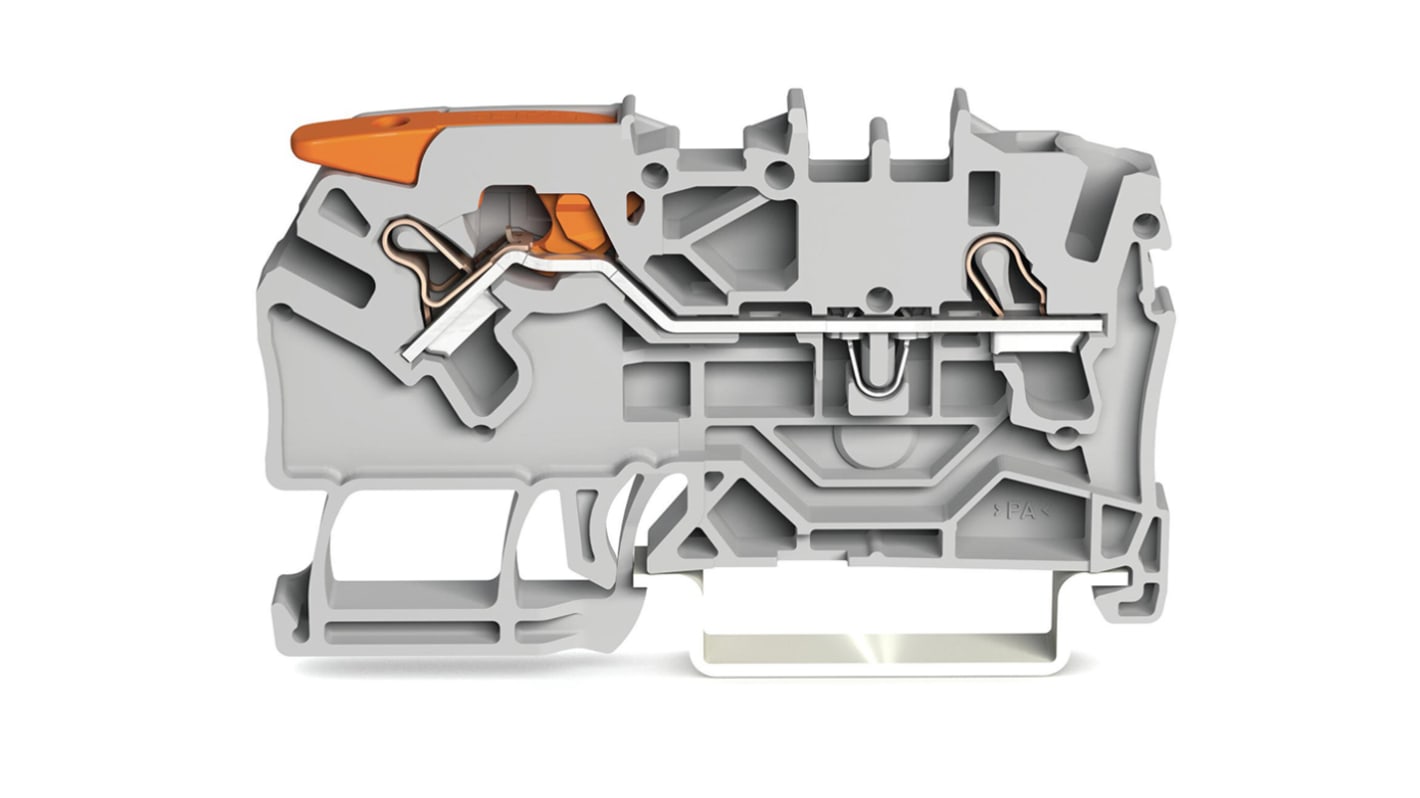 Bloc de jonction de traversée WAGO TOPJOB S, 2102, 2.5mm², Borne à cage enfichable, Gris