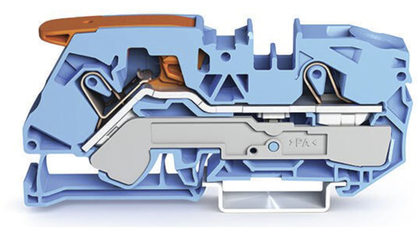 Bloc de jonction de traversée WAGO TOPJOB S, 2116, 16mm², Borne à cage enfichable, Bleu