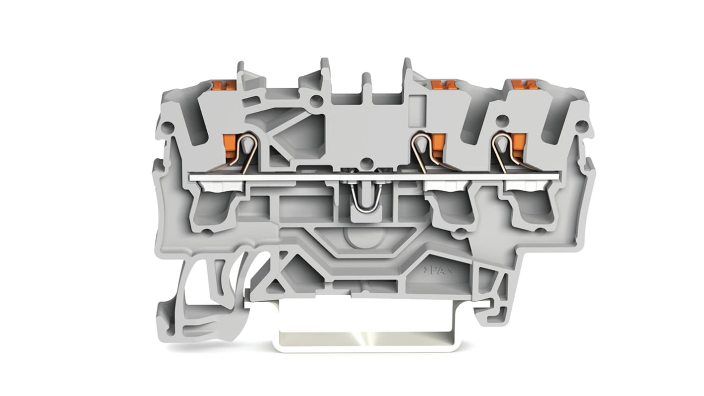 WAGO TOPJOB S, 2202 Reihenklemme Einfach Grau, 2.5mm², 800 V / 24A, Steckanschluss