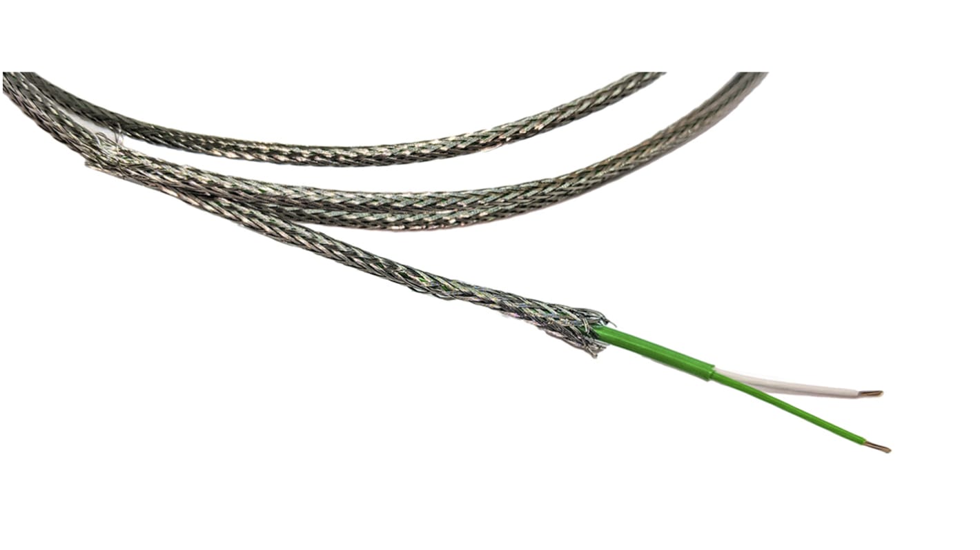 Kabel/przewód termopary K dł. 25m 7/0,2mm -75 → +260 °C PFA 2-żyłowy Nieekranowany