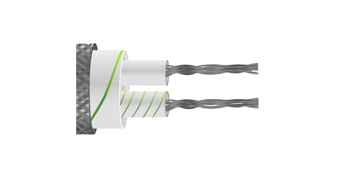 RS PRO Type K Thermocouple Cable/Wire, 5m, Unscreened, Glass Fibre Insulation, +350°C Max, 7/0.2mm