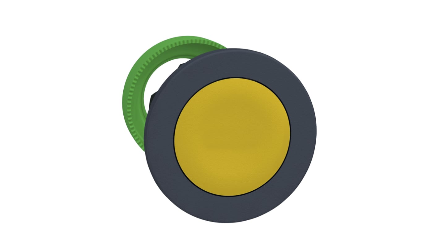 Schneider Electric ZB5 Series Yellow Maintained Push Button Head, 30mm Cutout, IP66, IP67, IP69K