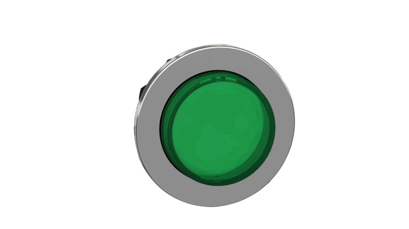 Cabezal de pulsador Schneider Electric serie ZB4, Ø 30mm, de color Verde, Mantenido, IP66, IP67, IP69K